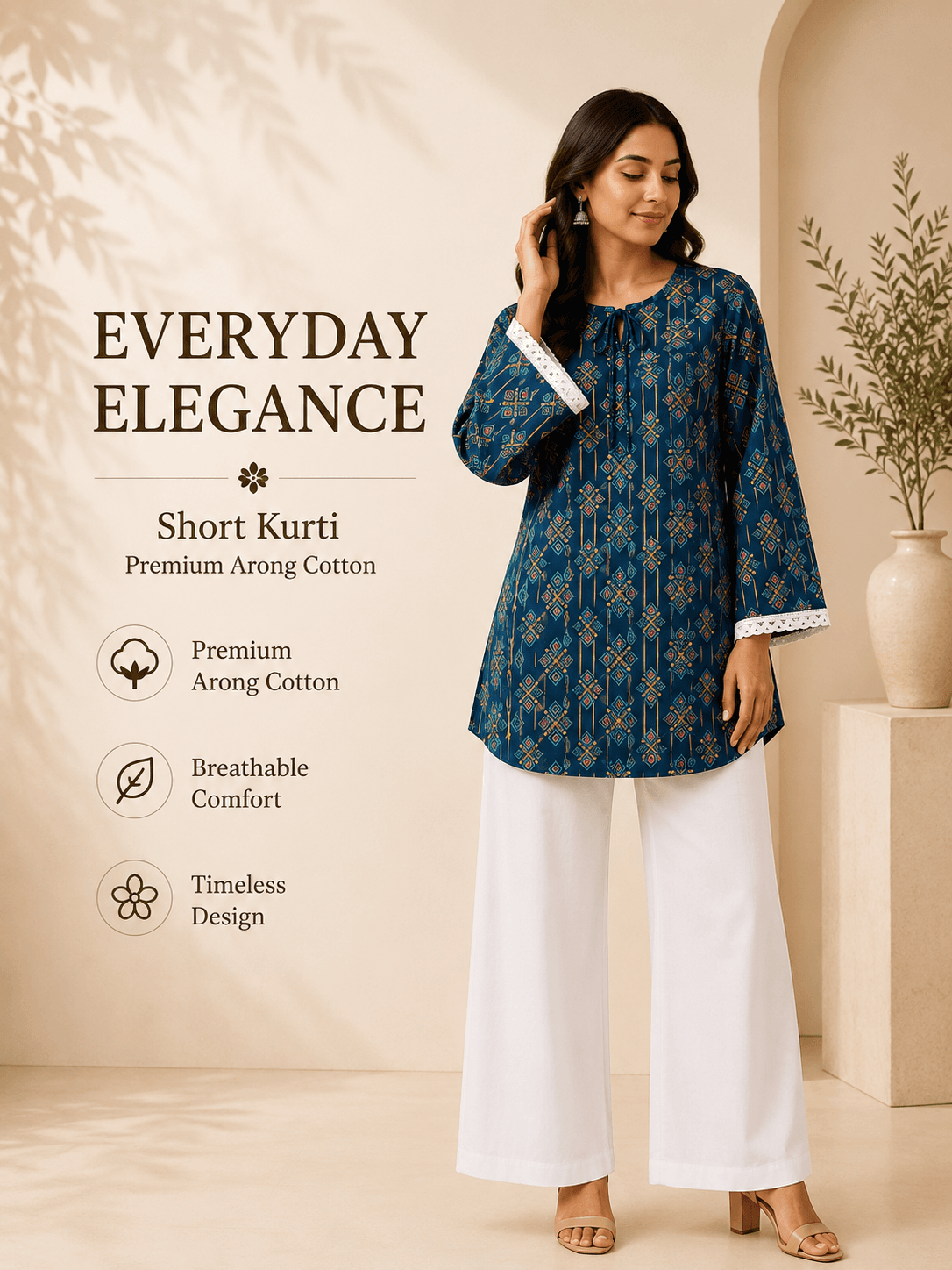 Ocean Blue-Short Kurti