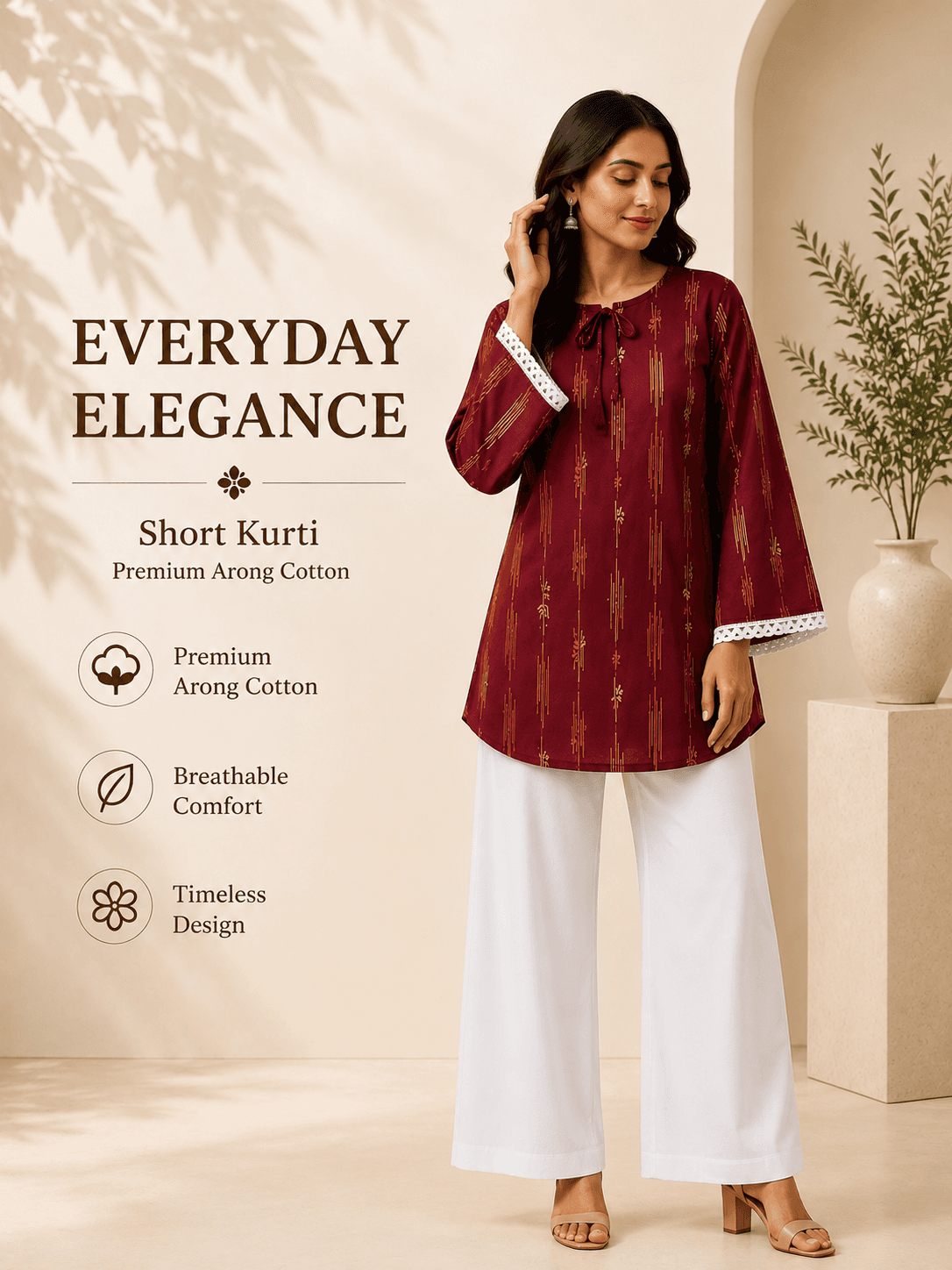 Ruby Red-Short Kurti