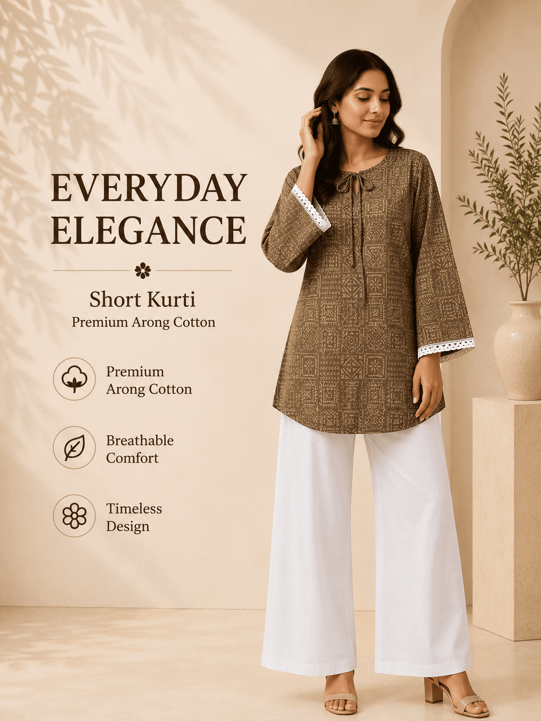 Mocha Brown-Short Kurti